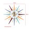 Modern Wall Clock Starburst Ball Clock Colorful MidCentury Home Kitchen Decor